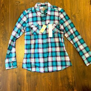 Eddie Bauer plaid button up. Size small.